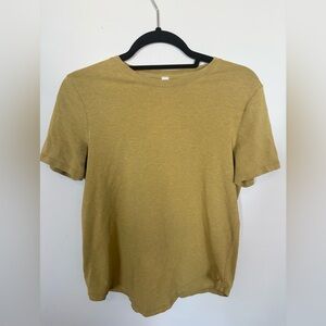 Lululemon Pima Cotton Blend Tee l Mustard Yellow Soft Stretch T-Shirt | Size 6